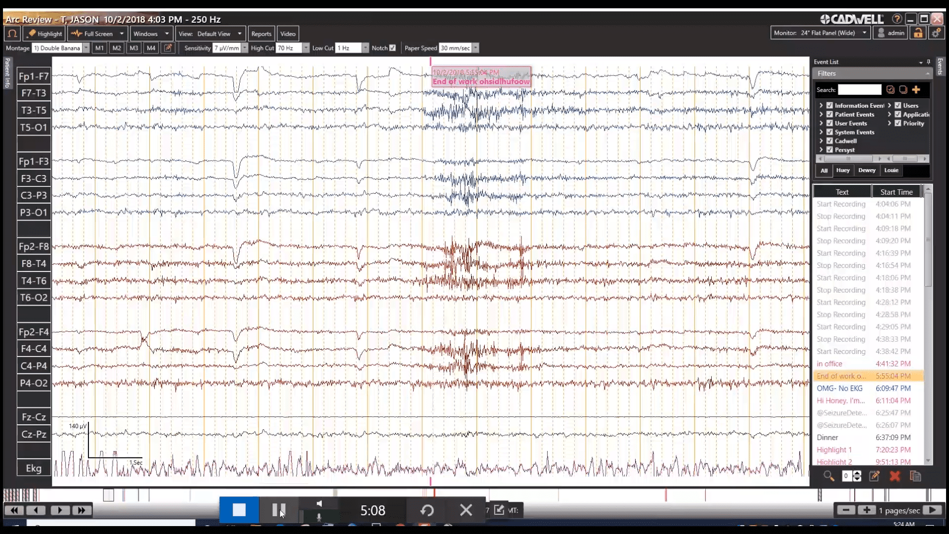 Event Editing and Filtering